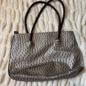 Chic Silver Textured Shoulder Bag